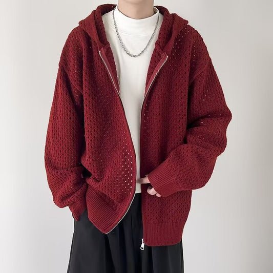 Men's Hooded Casual Breathable All-matching Sweater GlamzKart