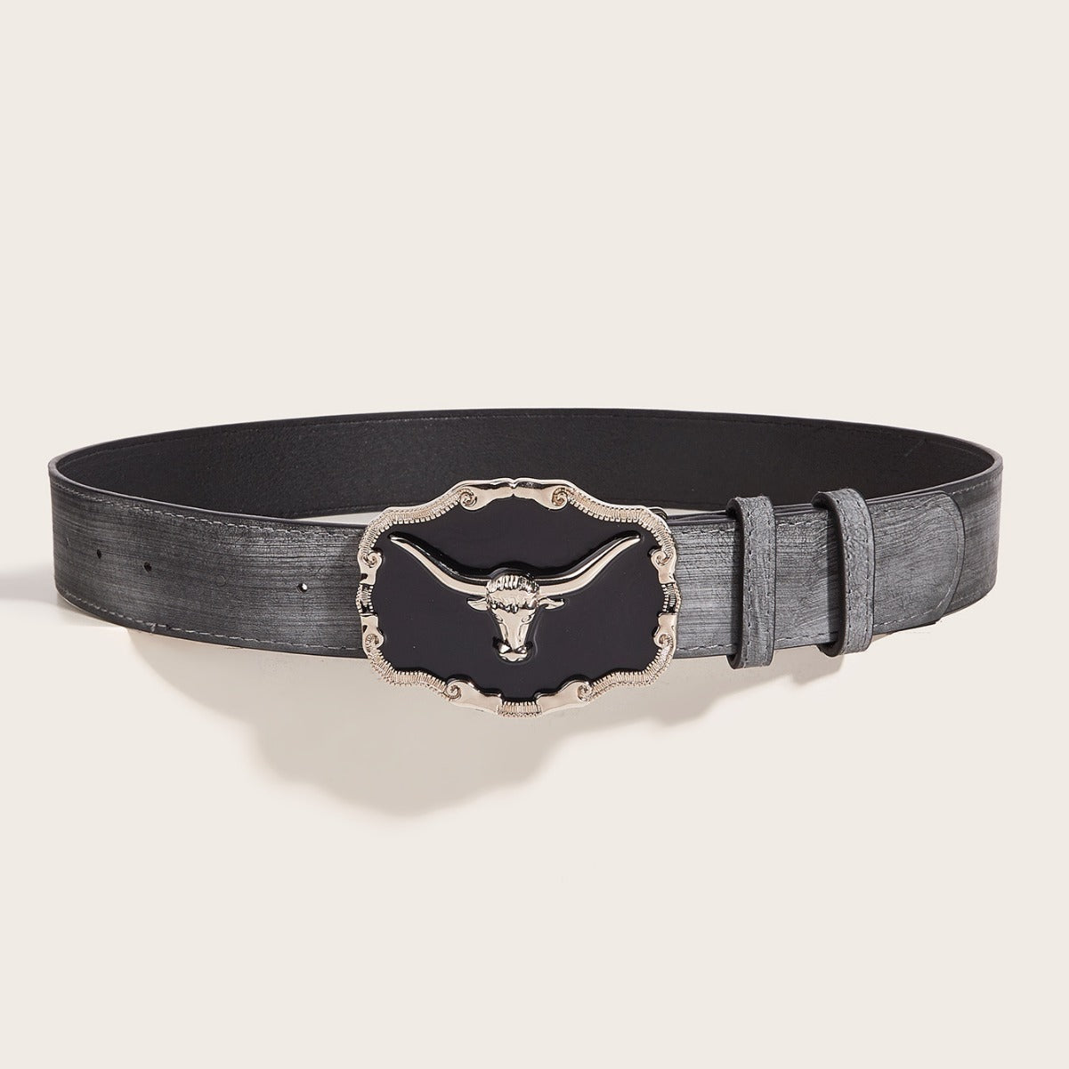 Retro Domineering Epoxy Cattle Head Buckle Women's Casual Men's Jeans Strap Personality Belt GlamzKart