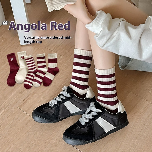 Korean Style Good-looking Sweat-absorbent Angola Red Socks GlamzKart