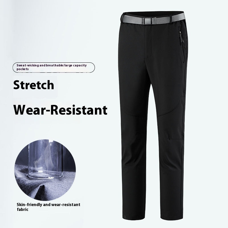High Elastic Quick-drying Outdoor Climbing Pants Elastic 1923 regular black GlamzKart