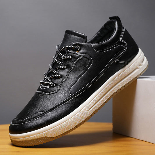 Leather Surface Men's Low-top Sneakers Warm Casual Shoes GlamzKart