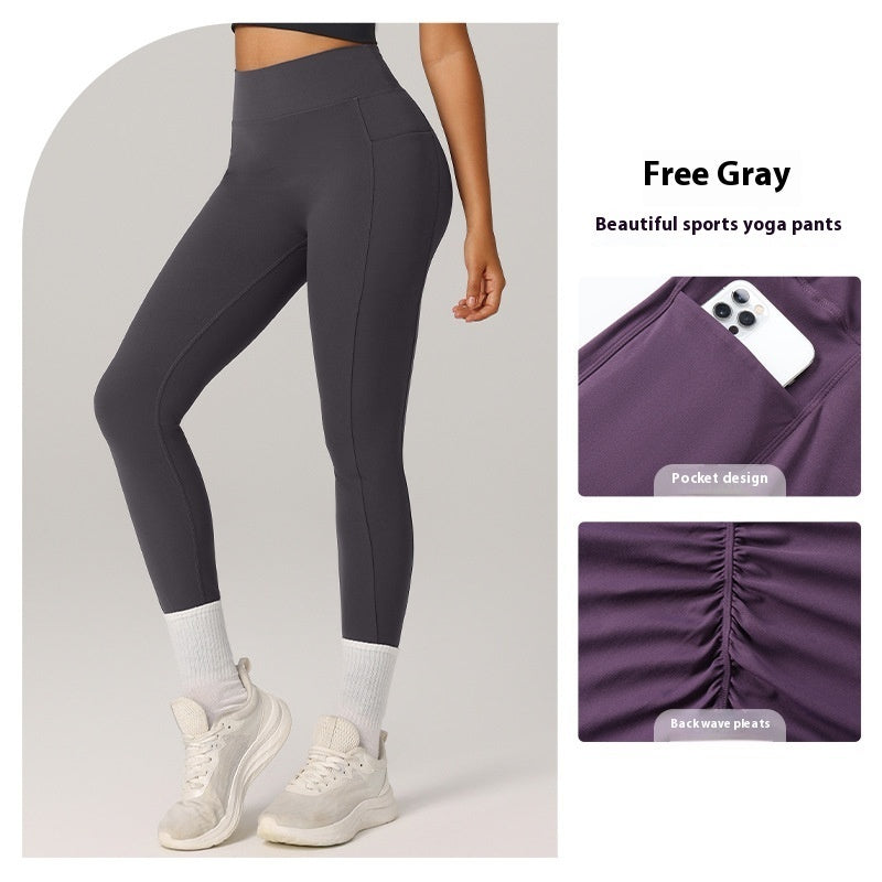 High Waist Shaping Yoga Quick-drying Breathable Fitness Pants Gray GlamzKart