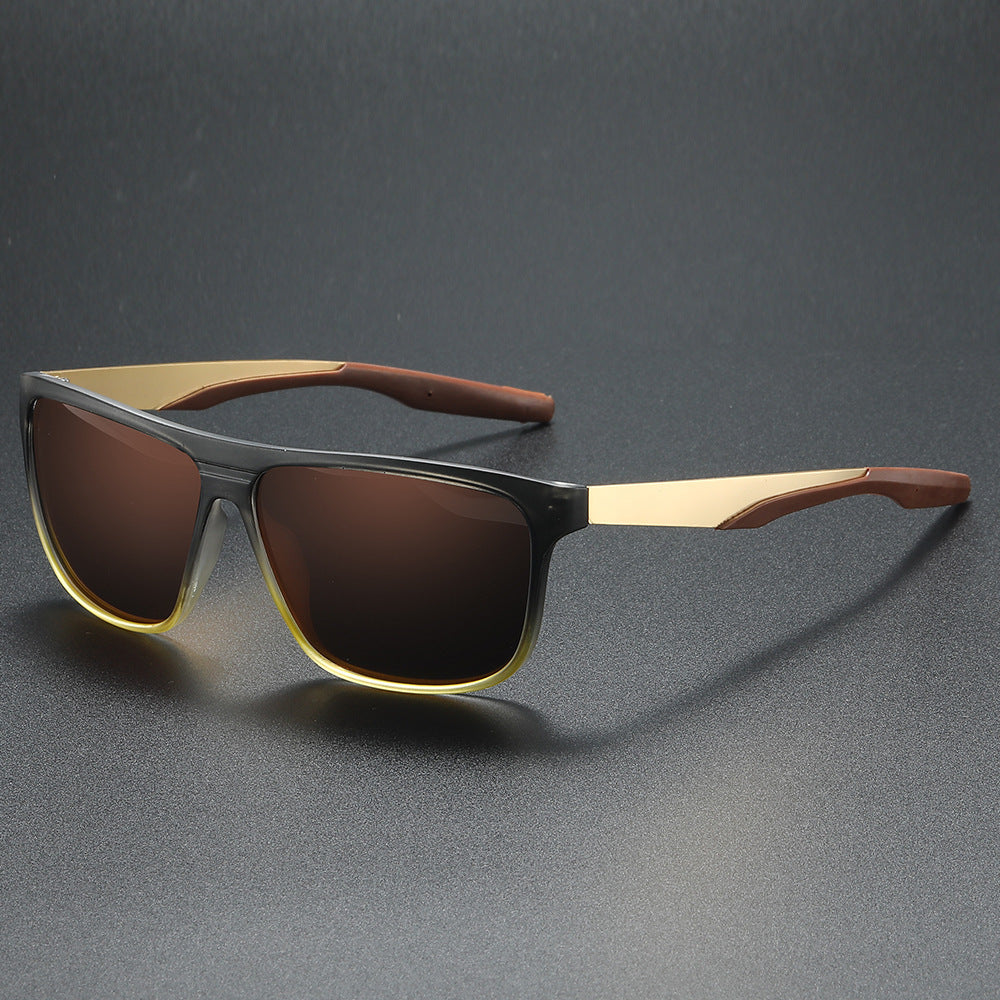 Men's TR Metal Polarized Sunglasses Brown GlamzKart