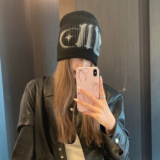 Street Style Letters Pile Heap Cap Beanie Hat Female Autumn And Winter Street GlamzKart