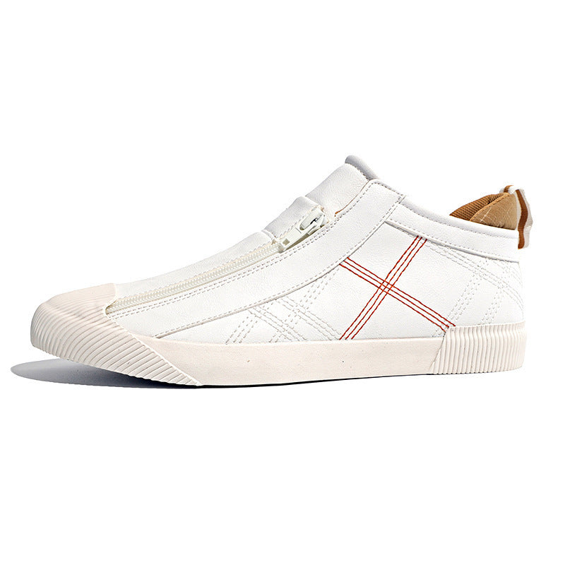 Leather Shoes Breathable Casual Fashion Low-top Sneakers 22393 Beige GlamzKart