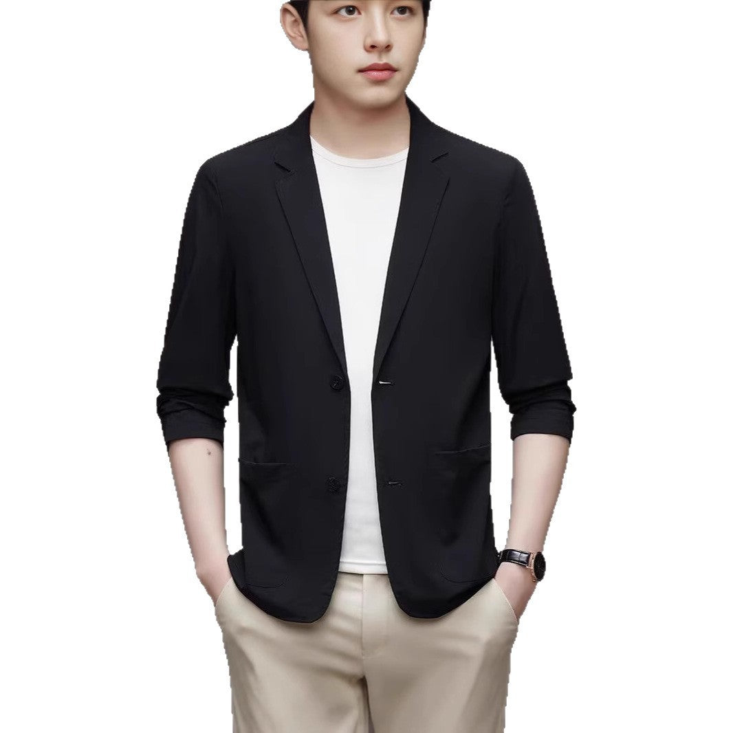 Ice Silk Men's Lightweight Casual Stretch Suit GlamzKart