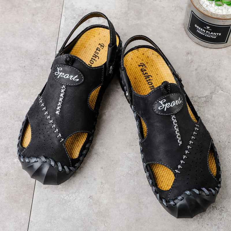 Men's Breathable Casual Hollow Leather Sandals GlamzKart