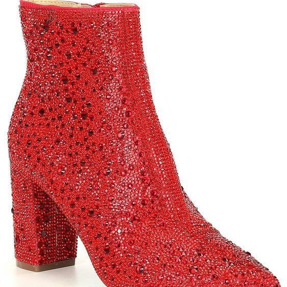 Rhinestone Pointed Toe Fashion Ankle Boots GlamzKart