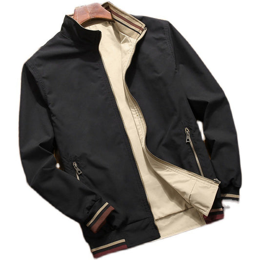 Men's Sports Jacket Double-sided Wear Stand Collar Casual GlamzKart