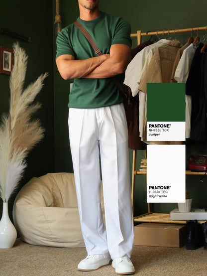 Elegant Solid Color High Waist Pants GlamzKart