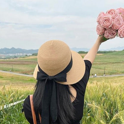 Sun Hat Women's Summer French Elegant Bow GlamzKart