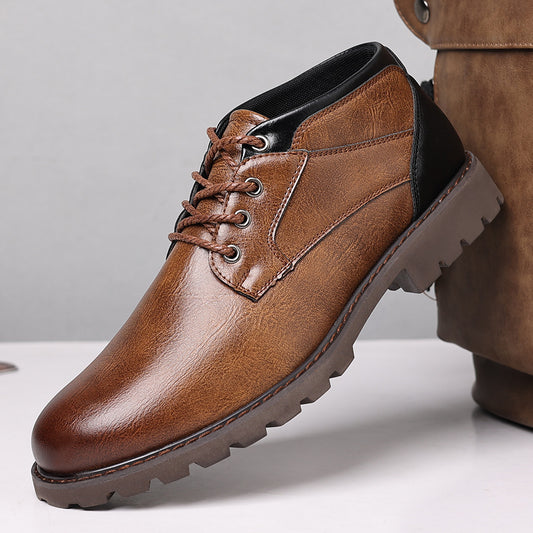 HPIOPL4999 Martin Boots Men's Boots Plus Size Lace Up Low Top GlamzKart