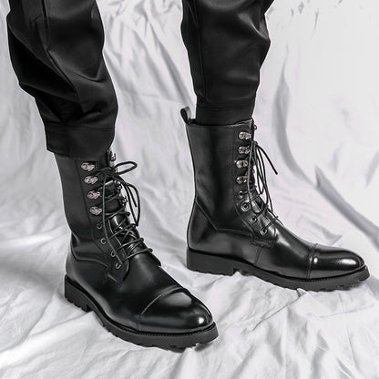 Fall Winter Lace-up Booties Black Locomotive Denim GlamzKart