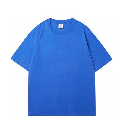 All-matching Round Neck Short Sleeves Loose Klein Blue GlamzKart