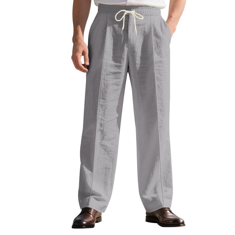 Loose Breathable Linen Leisure Men's Simplicity Trendy Loose Beach Pants GlamzKart