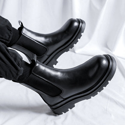 Chelsea Men's High-top Smoke Pipe British Martin Boots GlamzKart