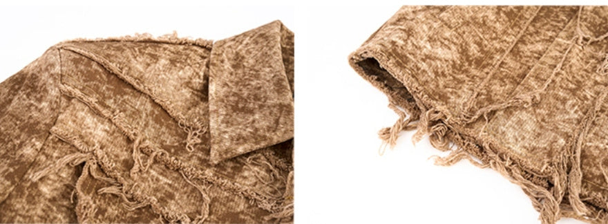 Desert Waste Soil Wind Rough Edge Damage Denim Coat GlamzKart