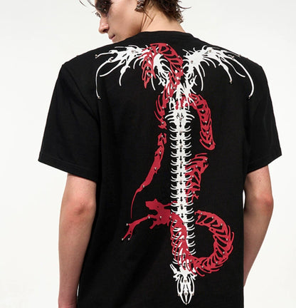 Rivet Backbone Spirit Snake Padded Shoulder Short Sleeve GlamzKart