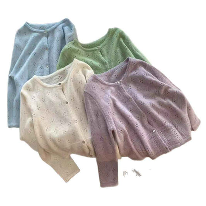 Hollow Sun Protection Sweater Women's Overall Spring Sling Outer Tops