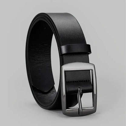 Men's Pin Buckle PU Microfiber Eyelet Belt Fashion Casual Belt Black E GlamzKart