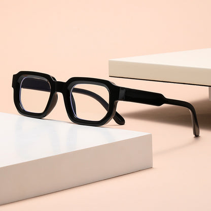 Fashionable Sunglasses Simple Personality Small Frame Square All-match Sunglasses Black Frame Transparent Sheet GlamzKart