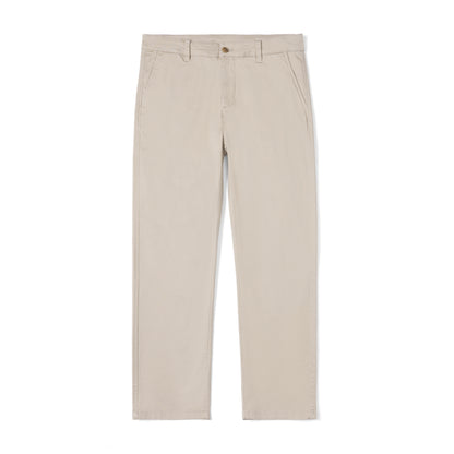 Casual Pants Men's Business Shirt Solid Color Stretch Cotton Cropped Pants Light Khaki GlamzKart