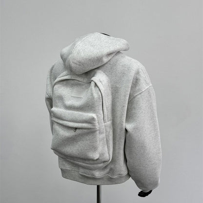 Fashion Personalized Men's Clothing Spring New Hoodie Light Gray GlamzKart