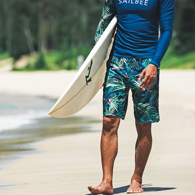 Men's Quick-drying Split Printing Long Sleeve Shorts GlamzKart