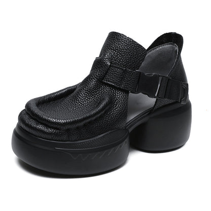 Summer Platform Retro Literary Lady Sandals Black GlamzKart