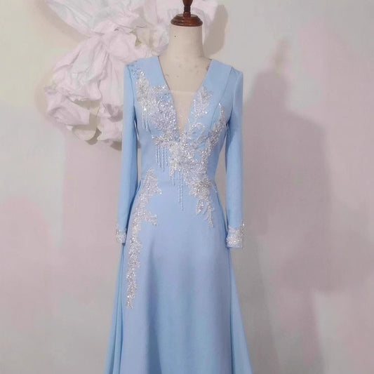 Light Luxury Minority Temperament Long Sleeve Performance Costume GlamzKart