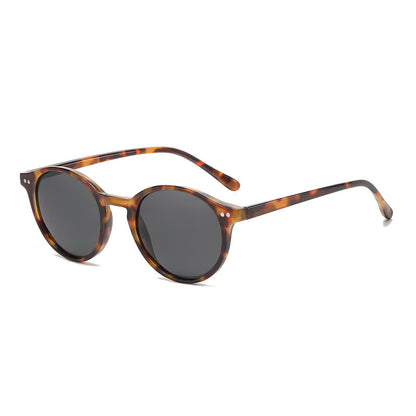 Round Polarized Full Rim Frame Sunglasses Hawksbill Frame Gray Piece GlamzKart