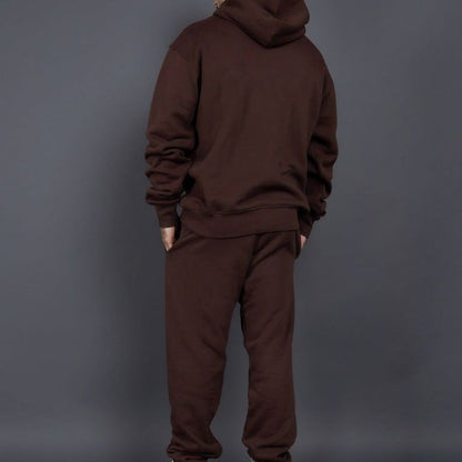 Men's Casual Loose Solid Color Hooded Sweatshirt Pants GlamzKart