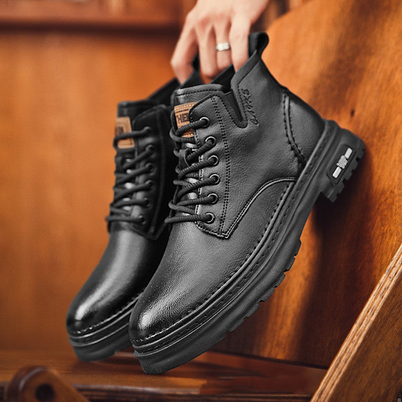 Martin Boots Thick-soled Mid-top Retro Easy Matching Casual GlamzKart