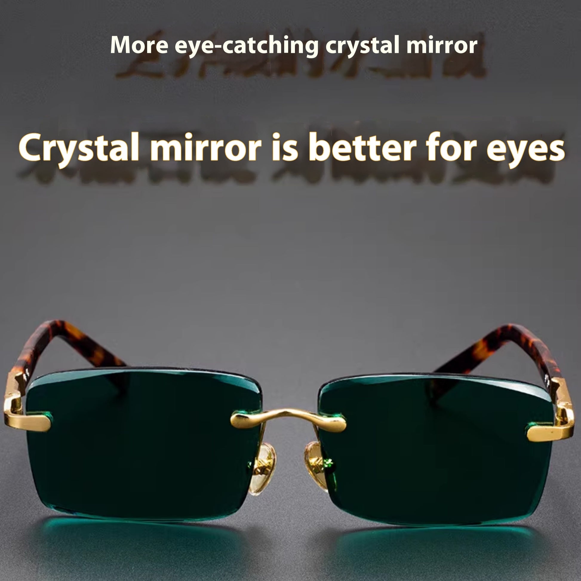 High End Wealth Attracting Dark Green Crystal Glasses GlamzKart