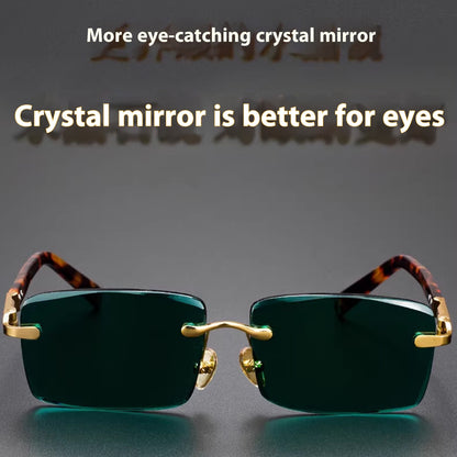 High End Wealth Attracting Dark Green Crystal Glasses GlamzKart