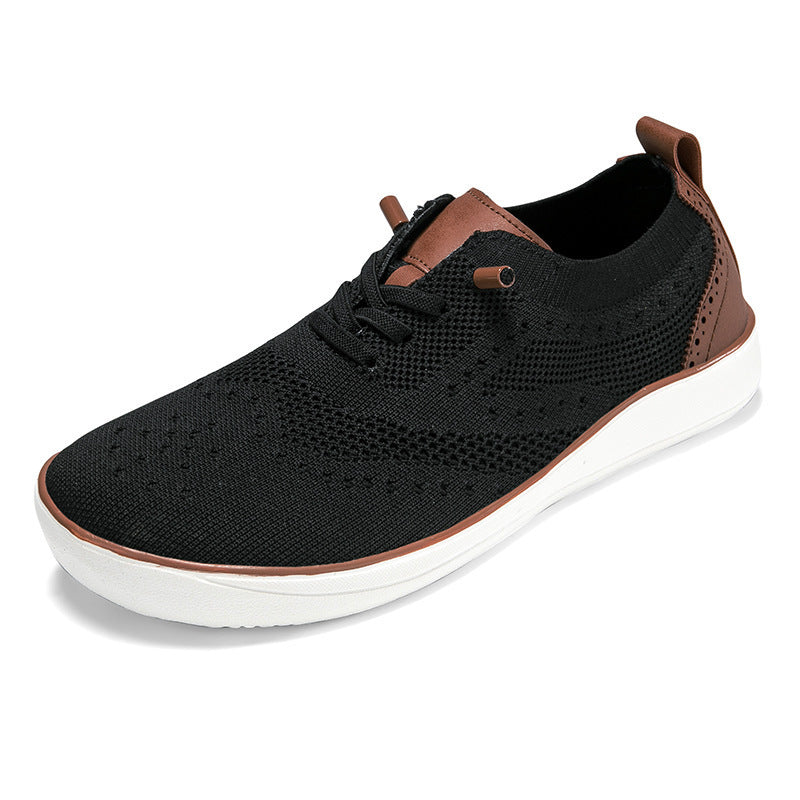 Widened And Fattened Big Wide Last Big Foot Shoes Mesh Walking Shoes Black GlamzKart