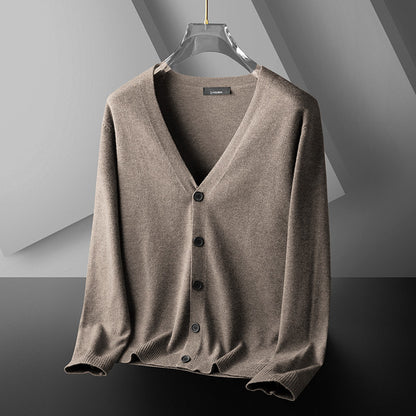 Thin Trendy Casual Outdoor Cotton Knitwear Black Sweater Light Coffee GlamzKart