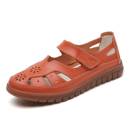 New Plus Size Hollow-out Hole Shoes For Women Orange GlamzKart