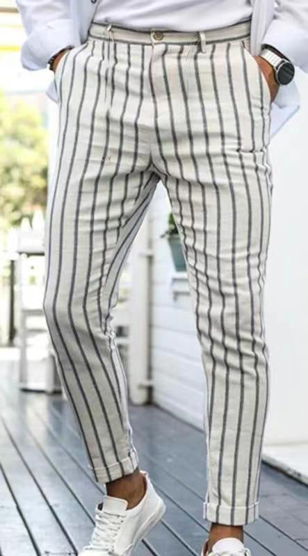 Men's Summer Thin 3D Printed Slim Fit Suit Pants G87P408 GlamzKart