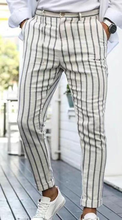 Men's Summer Thin 3D Printed Slim Fit Suit Pants G87P408 GlamzKart