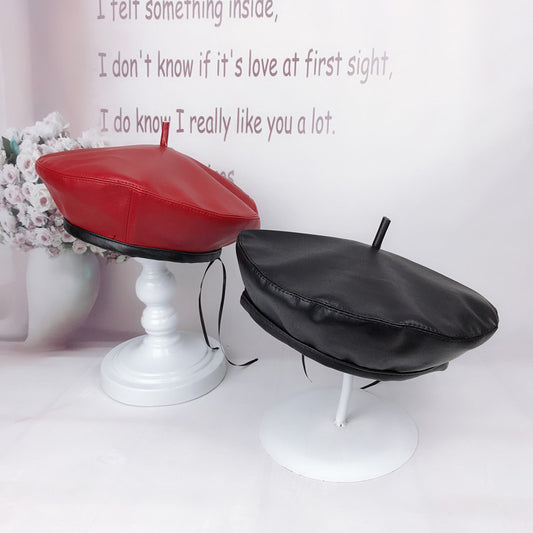 Women's Octagonal Pumpkin Hat Painter Hat Black GlamzKart