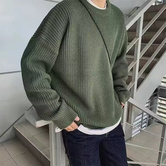Loose Casual Retro Trendy Underwear Crew Neck Sweater GlamzKart