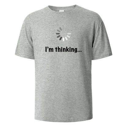 I'm Thinking About Interesting Printed T-shirt Gray GlamzKart