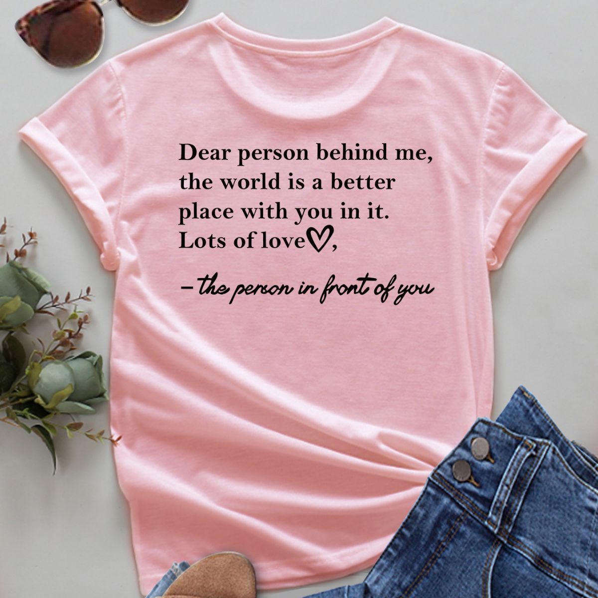 Women's Letter Printed Fashionable Round Neck Short Sleeved Shirt GlamzKart