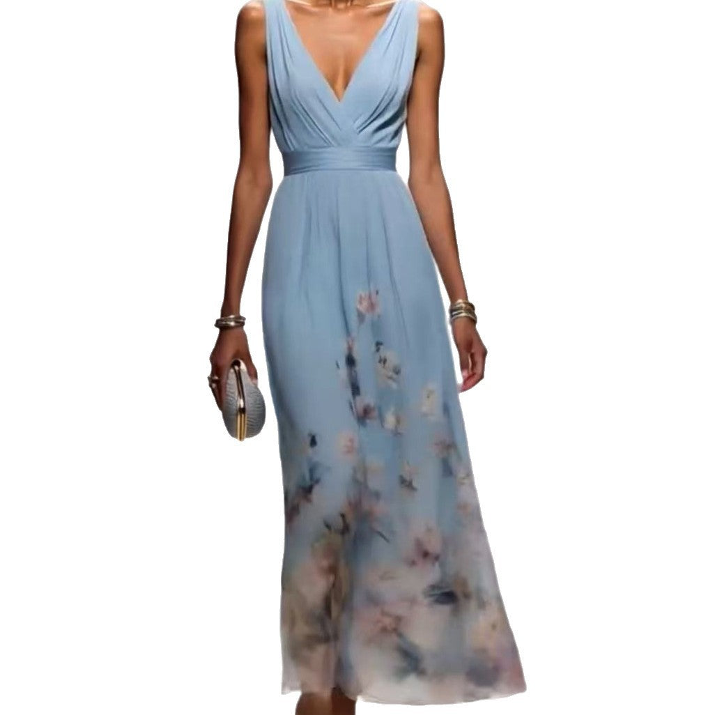 Evening Gown Elegant V-neck Cross-border Dress GlamzKart