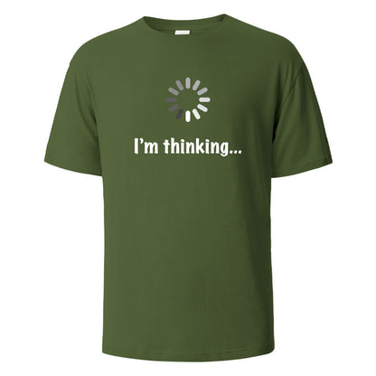 I'm Thinking About Interesting Printed T-shirt Army Green GlamzKart