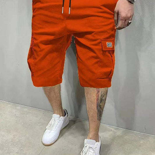 Shorts Summer Men's American Fifth Pants Overalls Korean Black GlamzKart