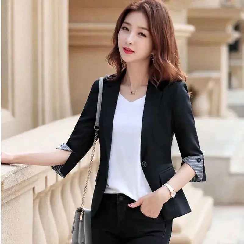 Three-quarter Sleeve Thin Business Wear Slim Fit Fashion Elegant Business Suit