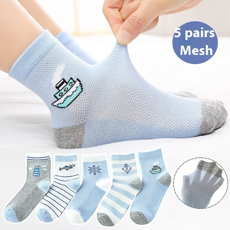 Children's Solid Color Short Socks LR622 Fantasy Ocean GlamzKart