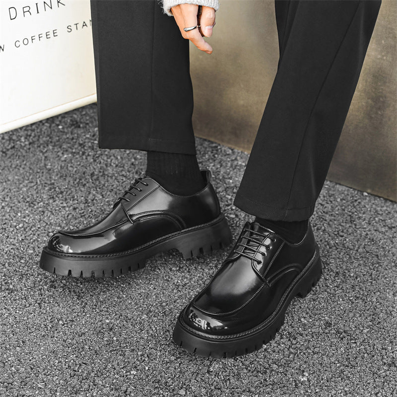 Platform Height Increasing Casual Leather Shoes GlamzKart